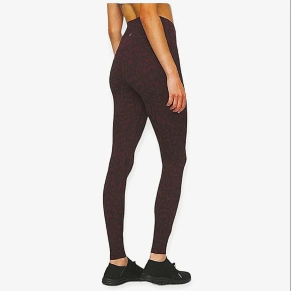 Lululemon Align High Rise 28" Nulu Leggings Burgundy Red Dark Camo Print 4 - Picture 2 of 16